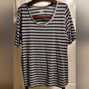 Lane Bryant Black and White Striped Top